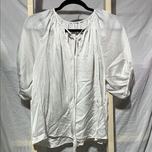 Elegant White Women's Top, poly blend